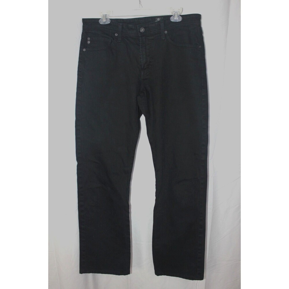 AG Adriano Goldschmied The Protege Sz 33 Straight Leg Black Jeans 34Wx31L Men's